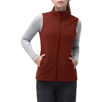 REPREVE® - Women's Recycled Sleeveless Full Zip Fleece Vest w/ Pocket & Wrinkle Resistance