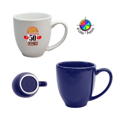 16 Oz. Vitrified Cobalt Bistro Mug (Four Color Process)