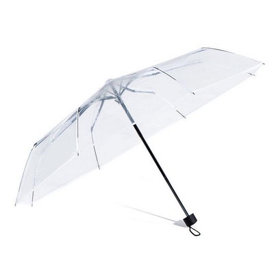 Transparent Clear Folding Umbrella w/8 Ribs