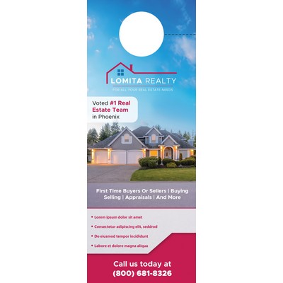 Full Color 1-sided Door Hanger 4.25" x 11"