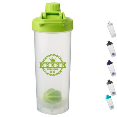 Olympian Plastic Bottles - 24 Oz. Shaker Bottle W/ Mixer & Handle