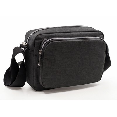 Heathered 3-Zipper Sling Bag