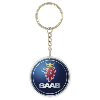 Sublimated Pvc Round Key Chain, Award Trophy, 1 Dia.