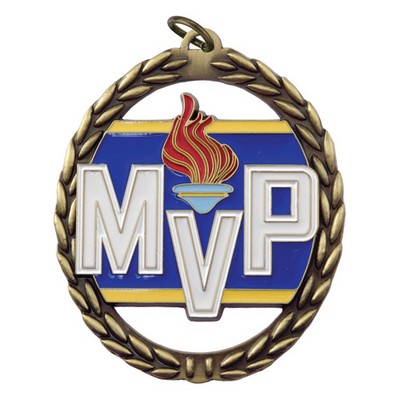 Negative Space Medal - Mvp (Gold Only), 2"x2"