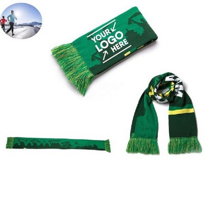 Customized Sports Jacquard Stadium Knitted Scarf