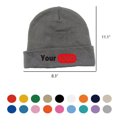 MOQ 100pcs Acrylic Winter Knitted Beanie Caps