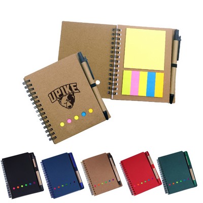 Eco Magnetic Notebook with Sticky Notes & Pen