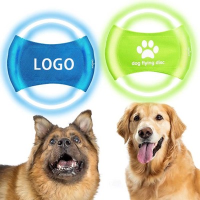 7" Pet PTU Polyester Flying Disc Toy w/USB Charging Built-in Light Up LED