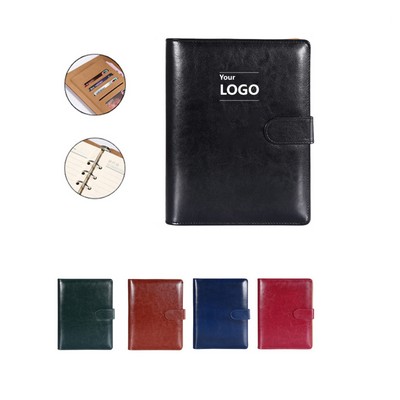 A5 Faux Leather Business Notebook with Card Holder