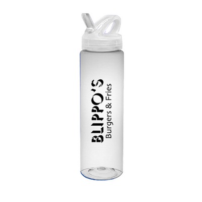 32 Oz. PET Clear Bottle w/Freedom Lid & Spout Color (Domestically Decorated)