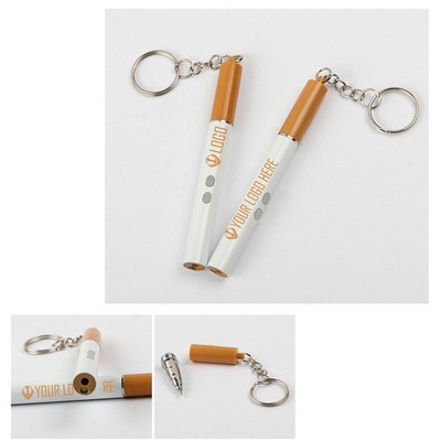 3in1 cigarette shape keychain LED flashlight with powerful Laser Pointer Pen& ball pen