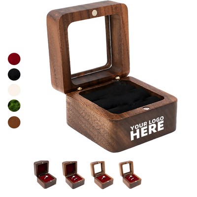 Lightweight Mini Square Wooden Ring Gift Box