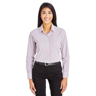 Devon & Jones CrownLux Performance™ Ladies' Micro Windowpane Shirt