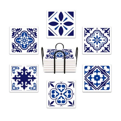 3.9" Square Ceramic Coasters