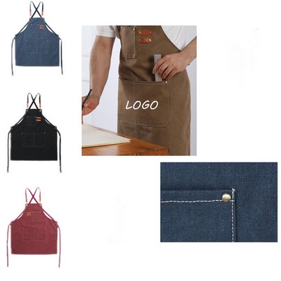 Kitch Style Washed Canvas Apron - Screen Print