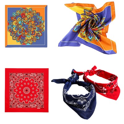 Full Custom Square Head Scarf Soft Hair Wrap for Women Bandana