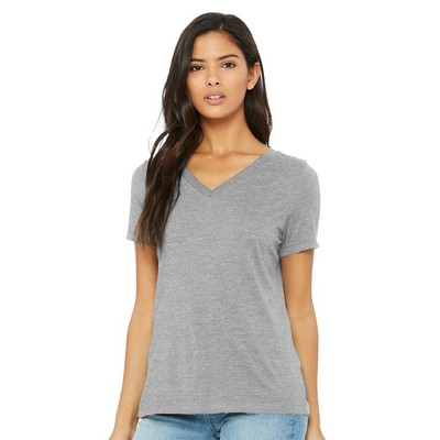 Bella+Canvas® Women's Relaxed Heather CVC V-Neck Tee