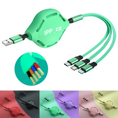 Multi USB Charging Cable Retractable 3in1 Universal Charger