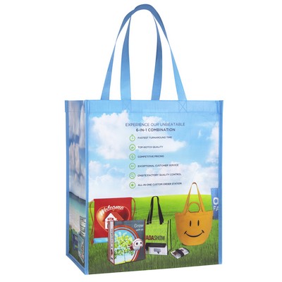 Custom 135g Laminated Non-Woven PP Tote Bag 13"x15"x8"