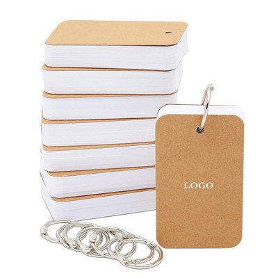 Blank Flash Notecards with Rings