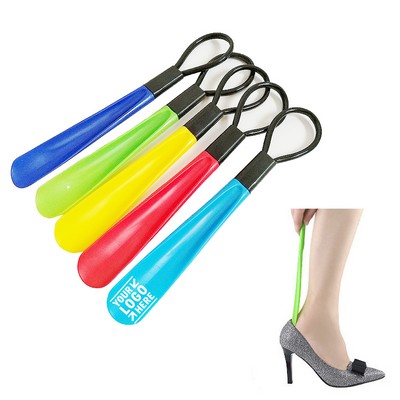 Short Plastic Shoe Horn with Ring