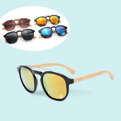 Fashionable Sunglasses with Bamboo Temples for Eco-Friendly Chic