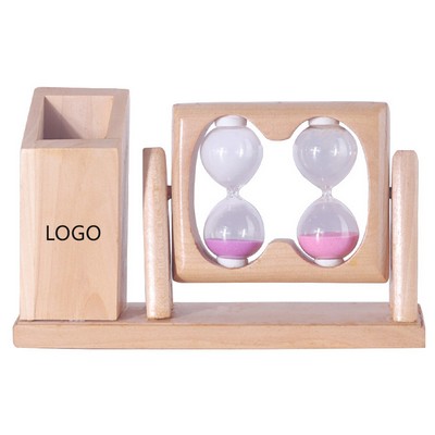 Hourglass Sand Timer W/ Pencil Holder