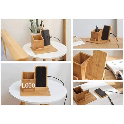 10W bamboo and wood wireless charging