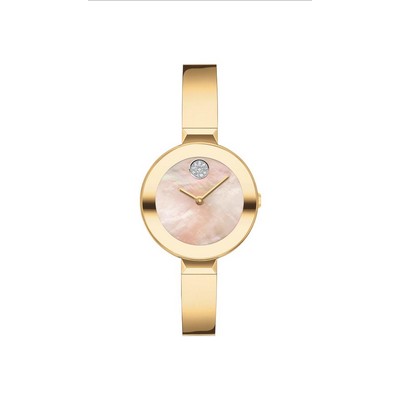 Movado Bold Ladies' Ionic Light Gold Watch w/Yellow Mother Of Pearl Dial