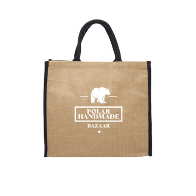 Eco Valley Jute Tote Bag (1 Color Imprint)