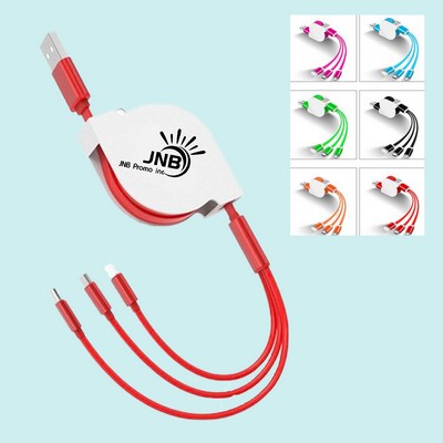 Retractable 3-in-1 USB Charging Cable