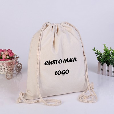 Cotton Canvas Backpack Bags Drawstring Bag Durable 10Oz