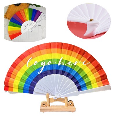 Rainbow Style Folding Fan