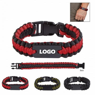 Paracord Bracelet With Metal Plate