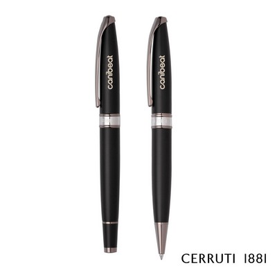 Cerruti 1881® Abbey Ballpoint & Rollerball Pen Gift Set - Matte Black