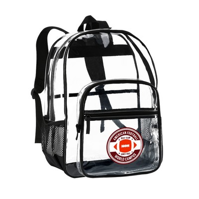 0.4mm Deluxe 17.3" Clear PVC Backpack with Laptop Sleeve