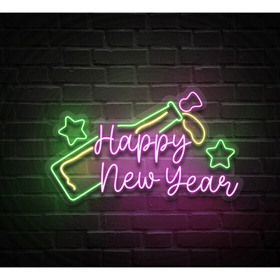 Happy New Year Bottle Neon Sign