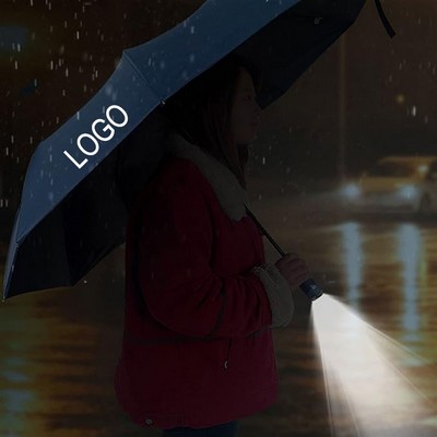 42" Automatic Umbrella w/Rotatable LED Flashlight