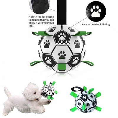 Inflatable Thickened Dog Football Toy with Grab Tabs