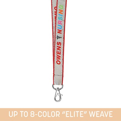 3/4" Woven Lanyard w/ Lobster Claw - "Elite" Weave