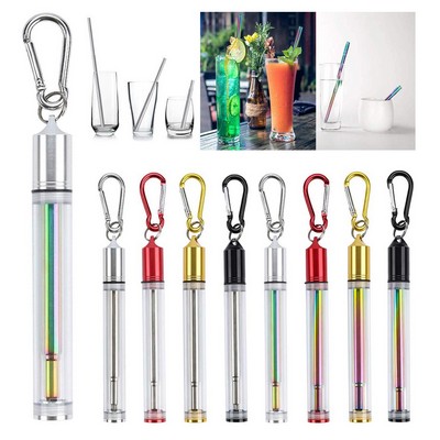 Collapsible Stainless Steel Straw Kit