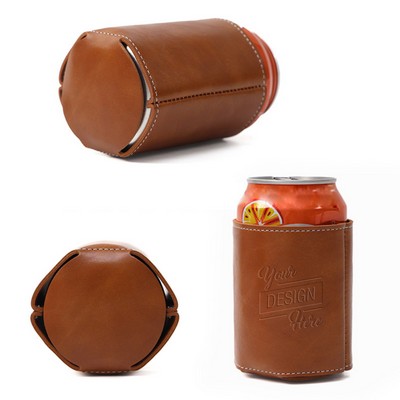 Faux Leather Can Cooler