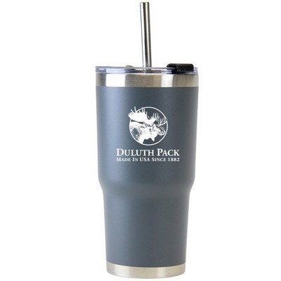 20 Oz. Stainless Double Wall Vacuum Insulated Travel Mug powder coated, dark gray