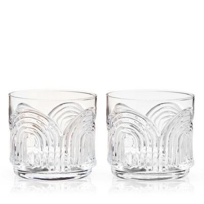 Deco Beau Crystal Lowball Tumblers by Viski®