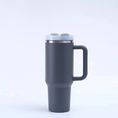 40 Oz. Vacuum Travel Tumbler w/ Handle & Straw