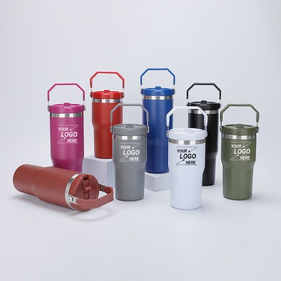 30oz Insulated Tumbler with Flip Straw and Handle