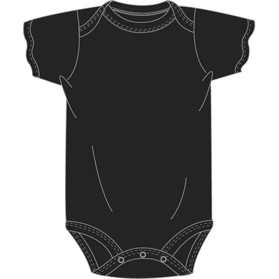 Short sleeve onesie-BLACK Interlock, Cotton