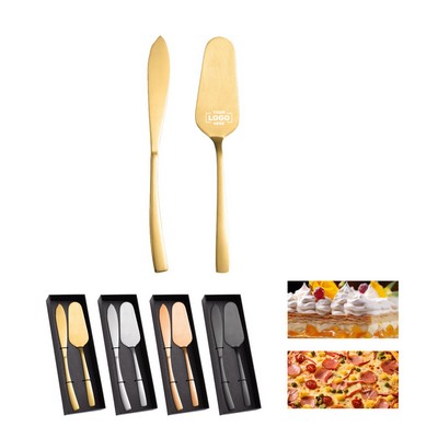 Stainless Steel Cake Knife and Spatula Set for Baking