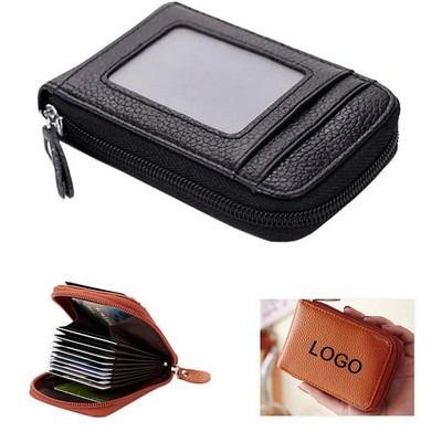 Genuine Leather Accordion Credit Card Holder