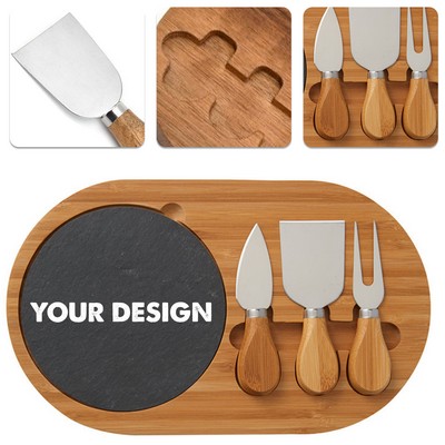 Bamboo Cheese Board Set